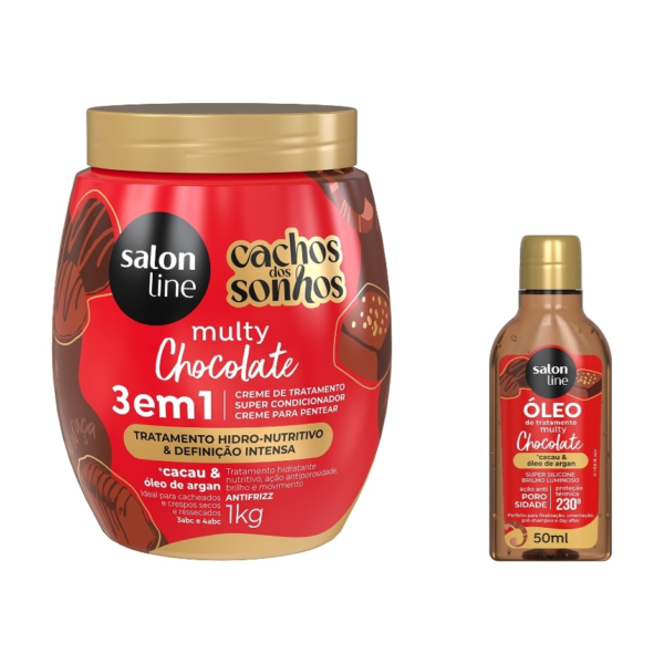 Kit Multy Creme de Tratamento + Óleo Reparador Chocolate