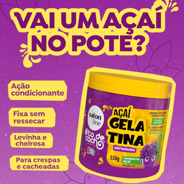 Kit Cheirinho de Açaí com Creme para Pentear e Gelatina #todecacho Kids - Imagem 8