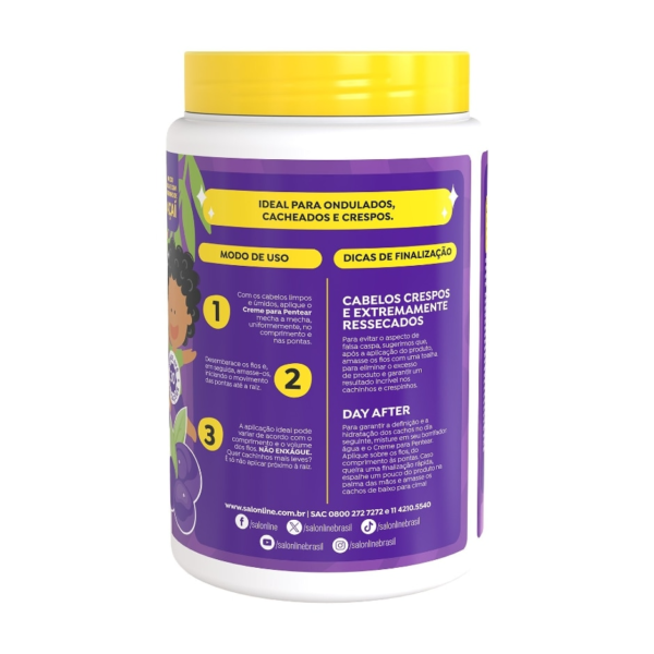 Kit Cheirinho de Açaí com Creme para Pentear e Gelatina #todecacho Kids - Imagem 3