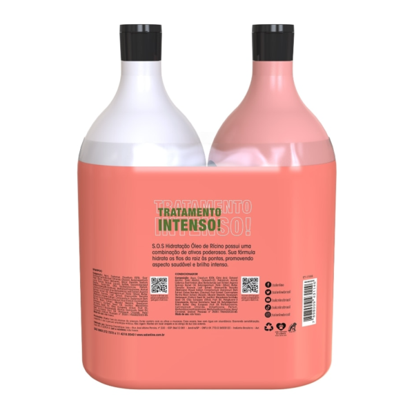 Kit S.O.S Hidratação Óleo de Rícino Shampoo e Condicionador Litrão Salon Line - Imagem 3